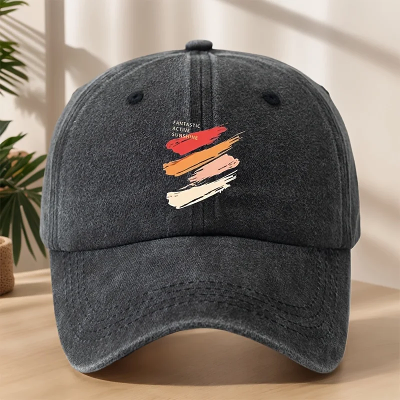

Men's Geometric Print Vintage Baseball Cap, Lightweight Adjustable Snapback, Streetwear/Outdoor/Casual