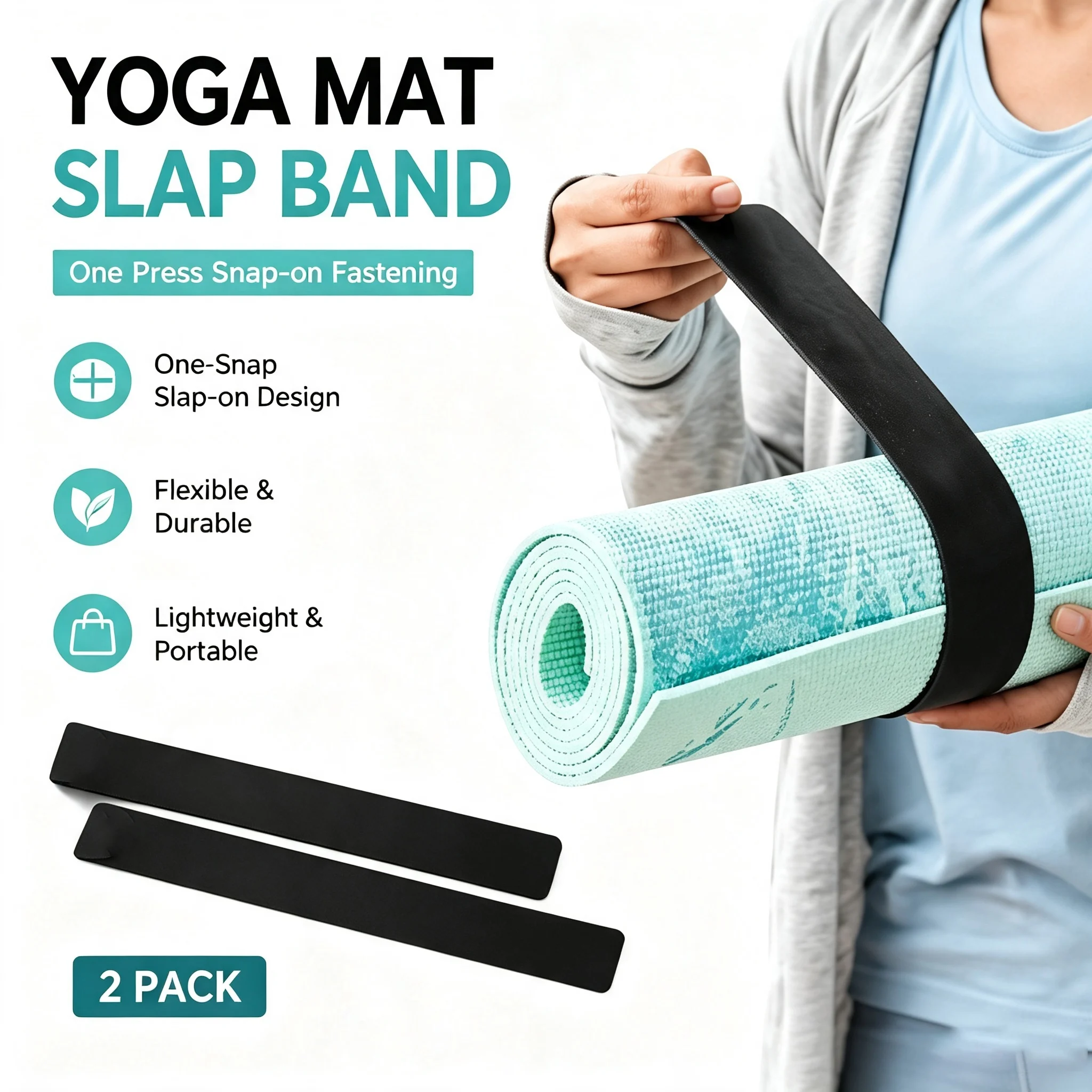 Travel Yoga Accessories - Penyangga Matras Yoga dengan Pengekatan Snap-on