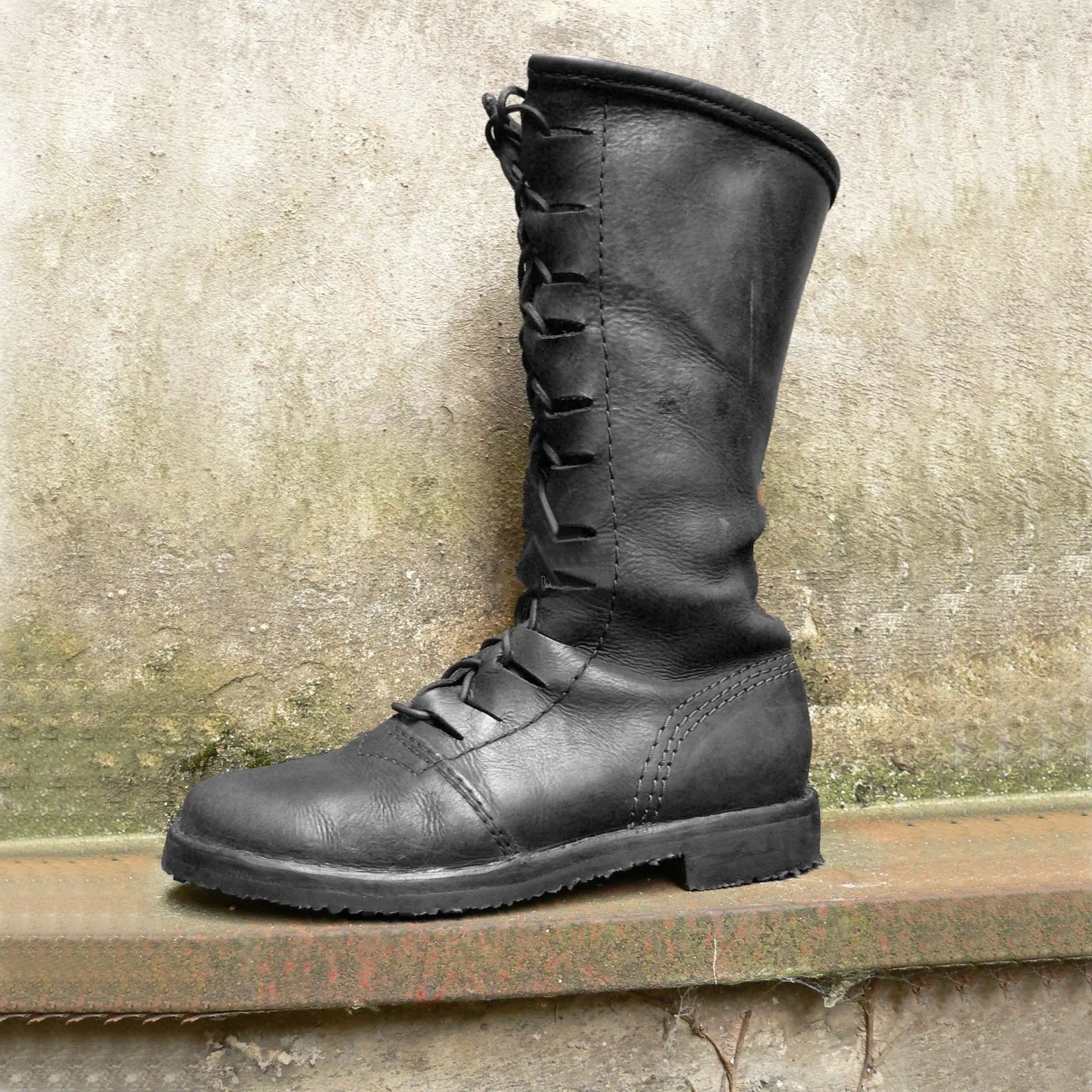 Retro Mittelalterliche Renaissance Herrenstiefel Karneval Party Ritter Cosplay Accessoires Schuhe Krieger Ritter Dickabsatz Schnürstiefel 2026 – Detail 3