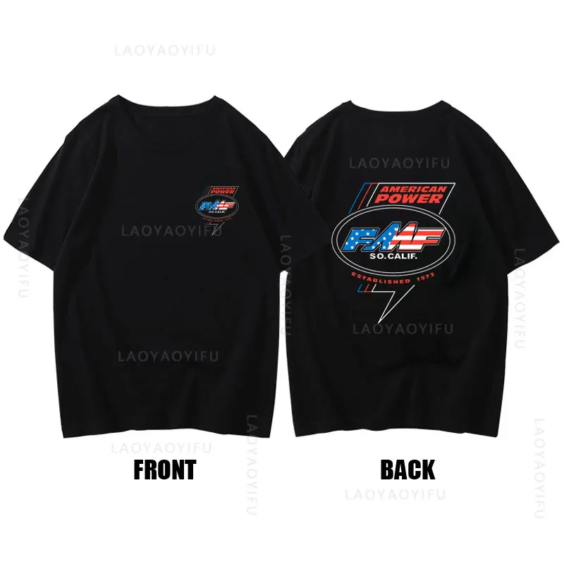 تي شيرت FMF لعادم السباقات للرجال بأكمام قصيرة ، قطن ، رقبة مستديرة ، موضة رائعة ، تخفيضات كبيرة ، الصيف