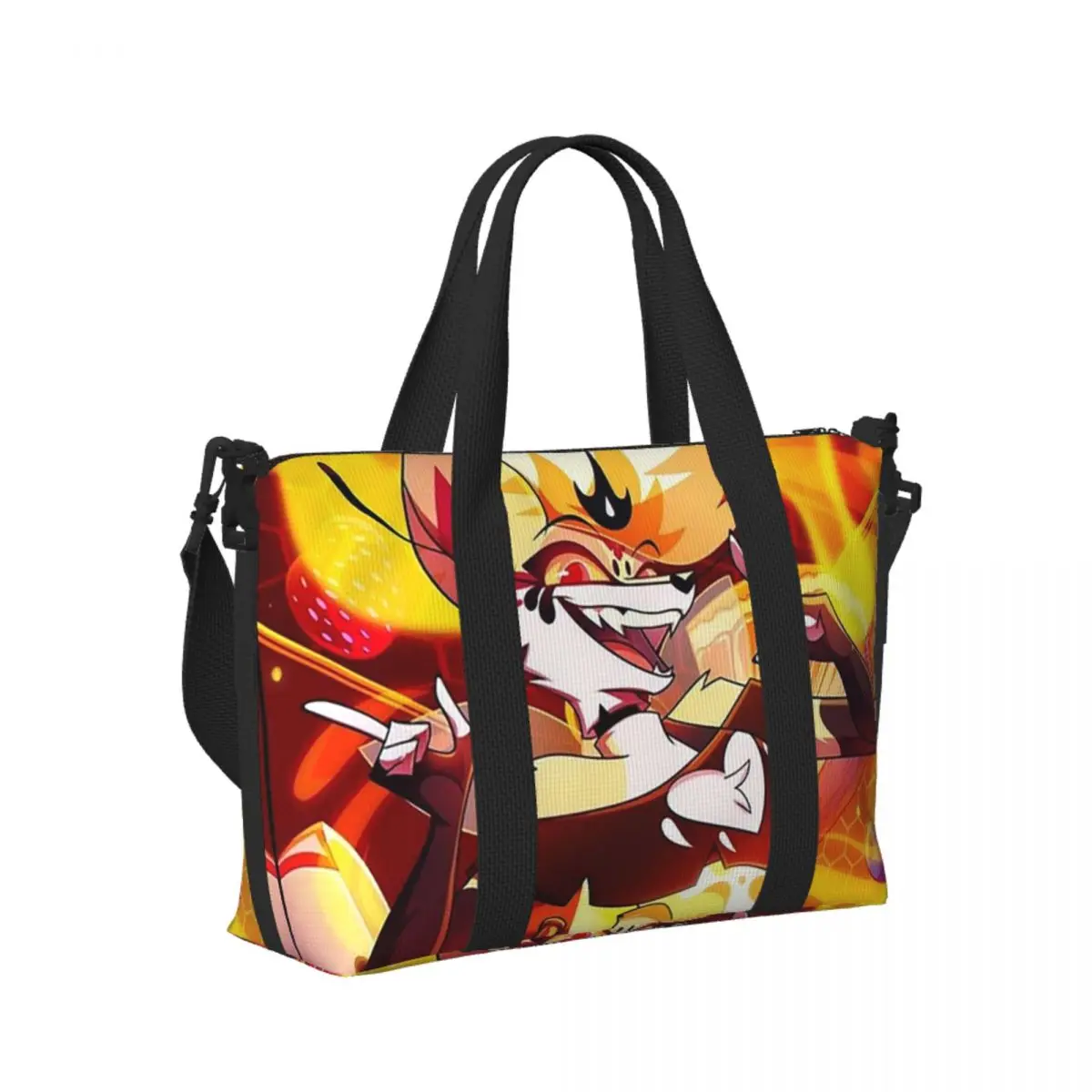 

Пляжная дорожная сумка Helluva Boss Beelzebub на заказ, большая вместительная сумка-тоут для тренажерного зала, йоги, женская дорожная сумка для покупок