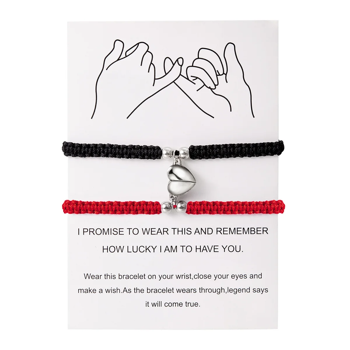 2 Teile/satz Romantische Herz Magnetische Gewinnen Paar Armband Für Frauen Männer Mode Geflochtenen Seil Passenden Armband Freundschaft Schmuck – Detail 7