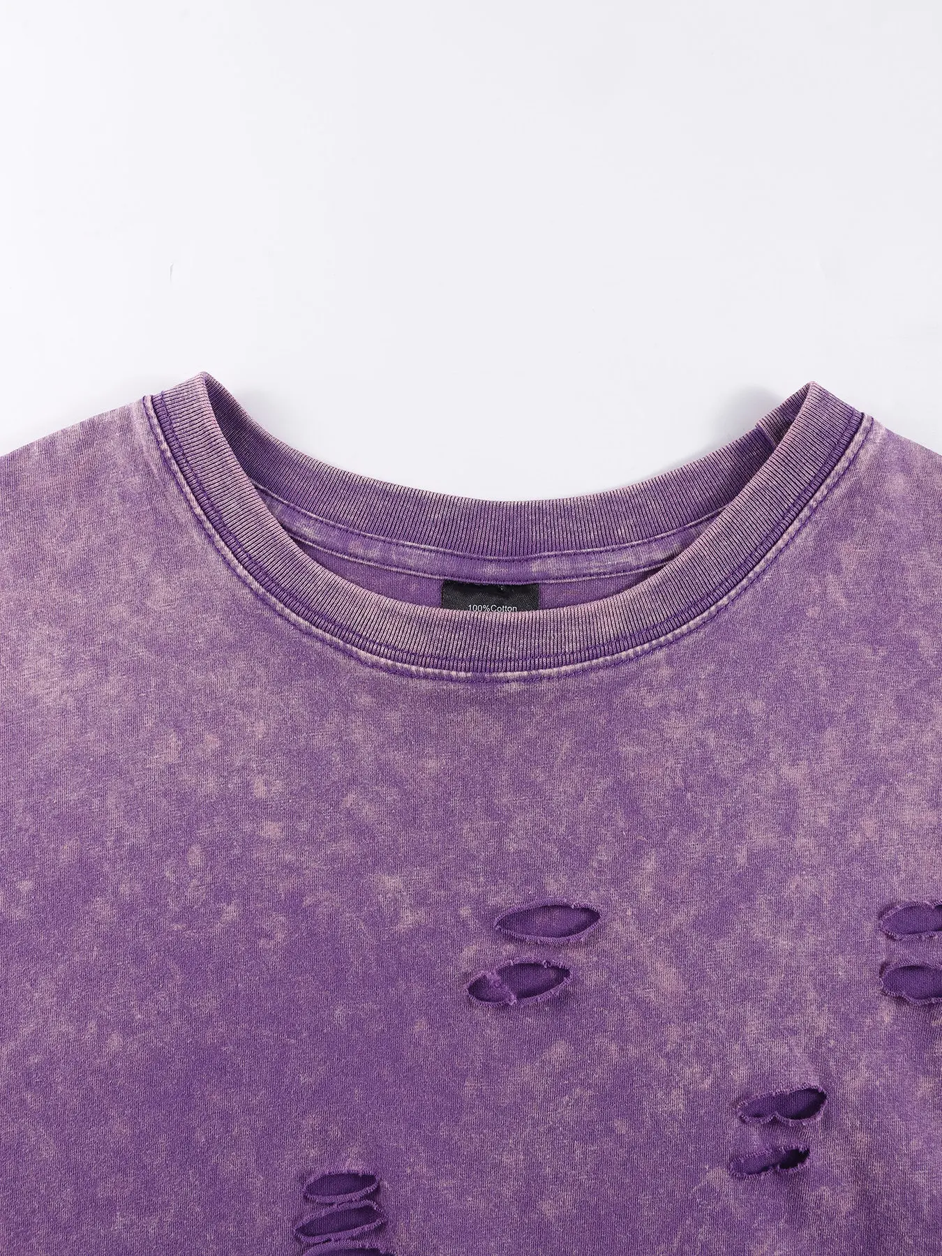 Tomate Variety Collection Chart Print Washed Holes T-Shirt Damen Atmungsaktives Baumwoll-T-Shirt Hip Hop Streetwear Damen Y2K Kleidung