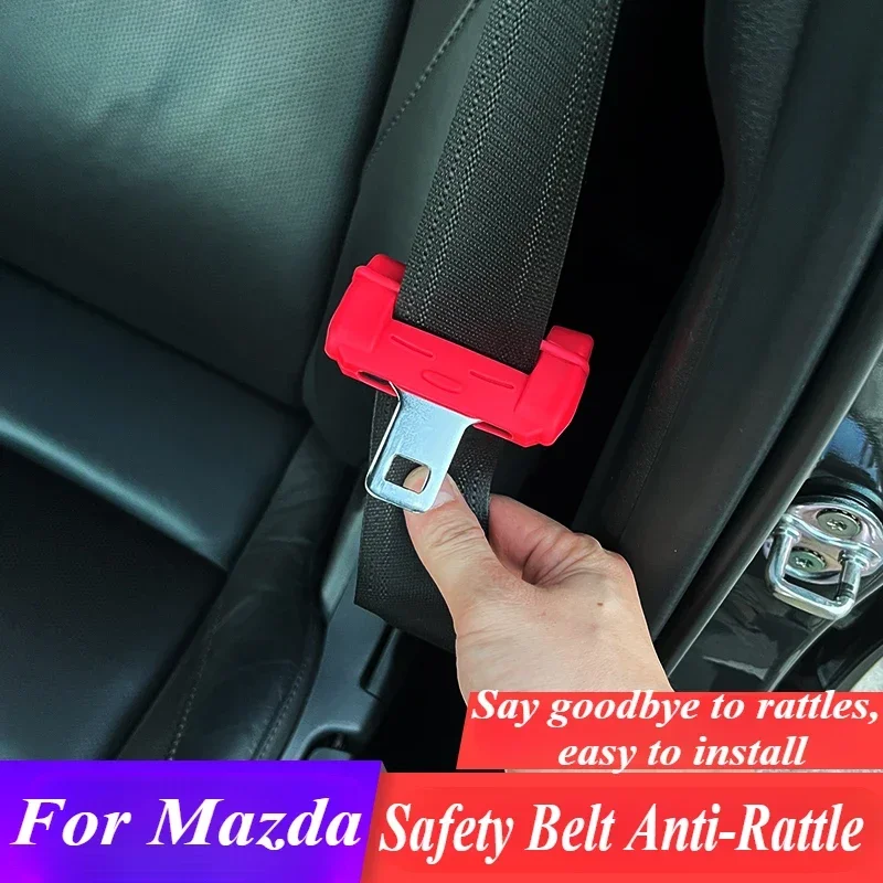 Car Seat Belt Buckle Plug Protective Cover Anti-Rattle Covers Fixing Clamps Crash Protection for Mazda CX-5 CX-30 Axela Atenza