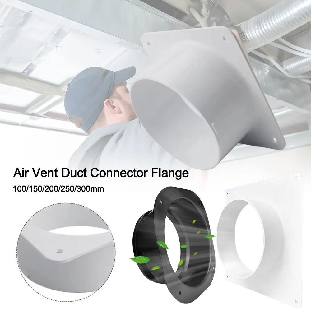 Plastic Vent Pipe Adapter Flange Connector Ducting Tool Wall-mounted Square To Round Flange Interface Easy Installation