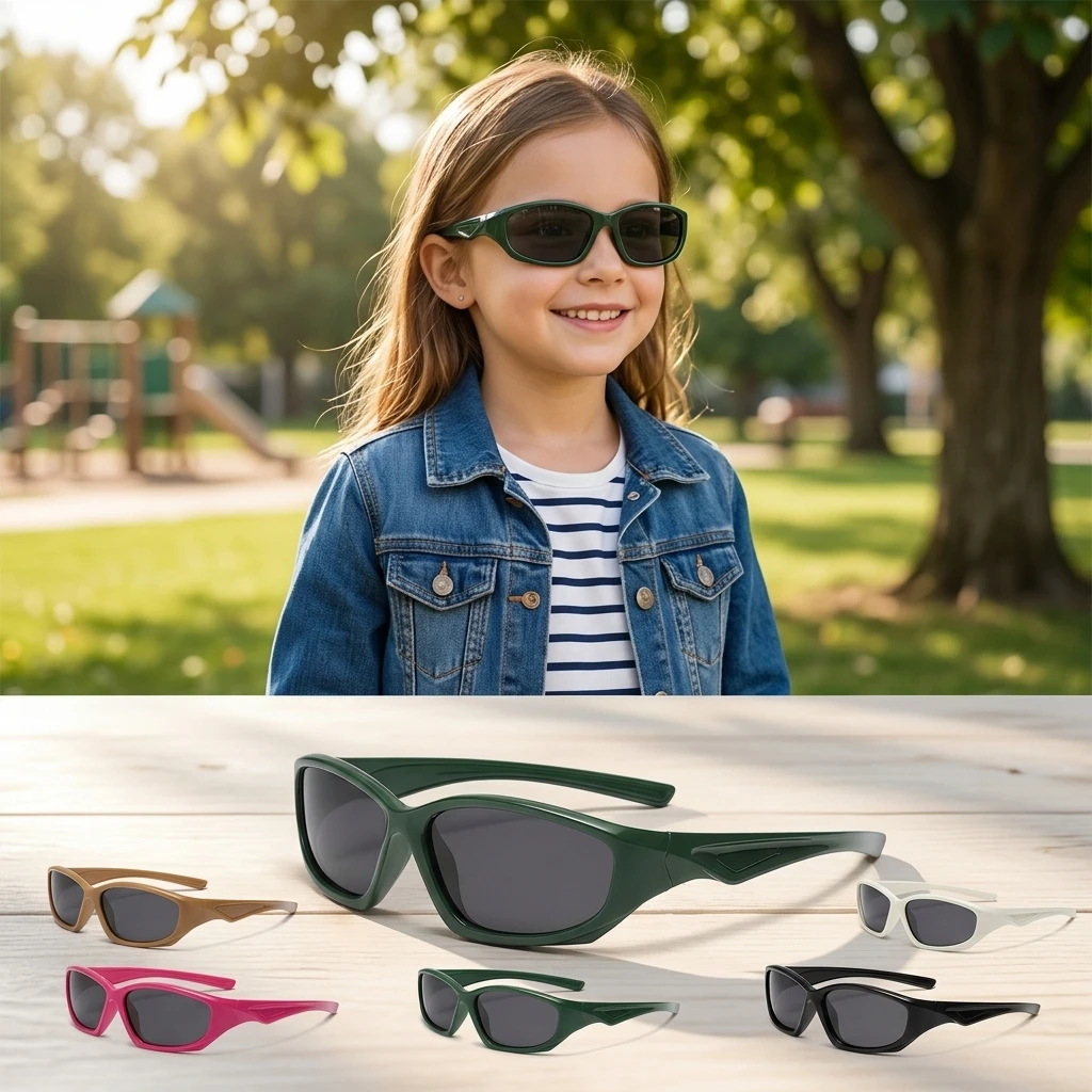 Ultra Light Kids Sunglasses Polarized Flexible Silicone Frame Unbreakable Children Sun Glasses UV400 Sports Shades