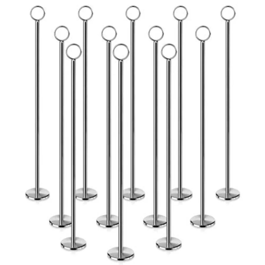 

Держатели для номеров столов/подставки для карточек с кольцом-зажимом, 18 дюймов, серебристые, набор из 12 штук