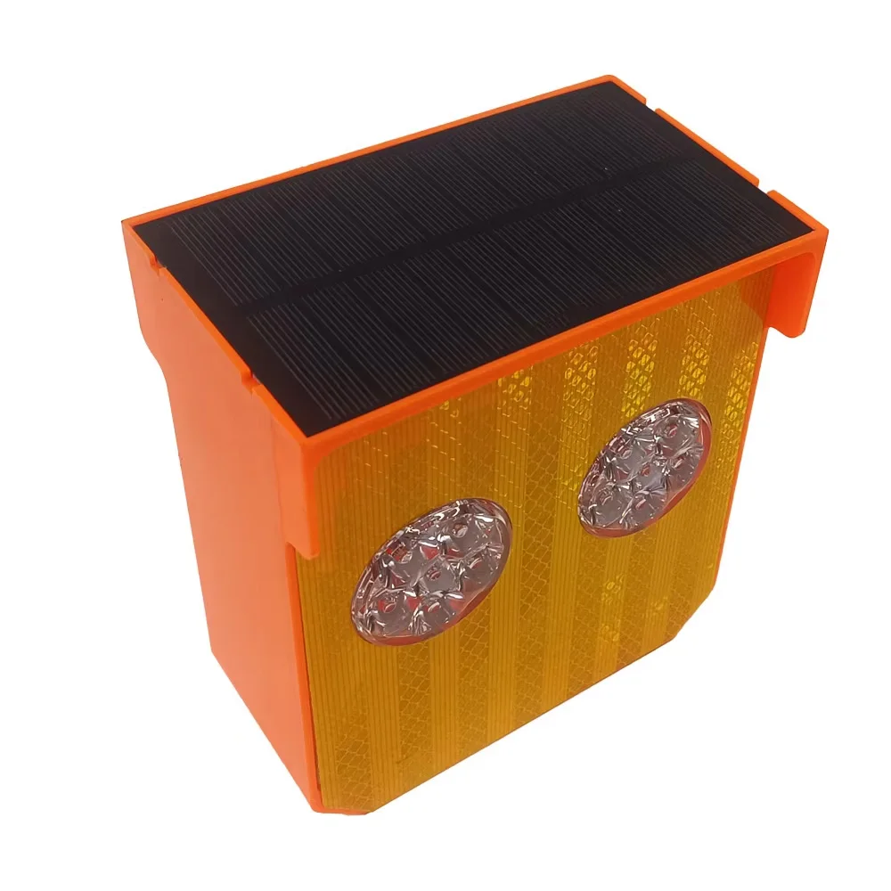 Solar Powered LED Cat-Eye Stroboscopic Traffic Barrier Warning Light for Outdoor Construction Road Safety Garden Decor