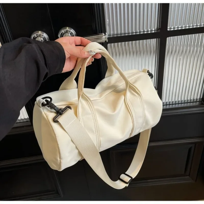 Solid Casual Canvas Zipper Large Capacity Shoulder Bag 2024 High Quality Travel Handbag Versatile Soft Commuting Crossbody Bag