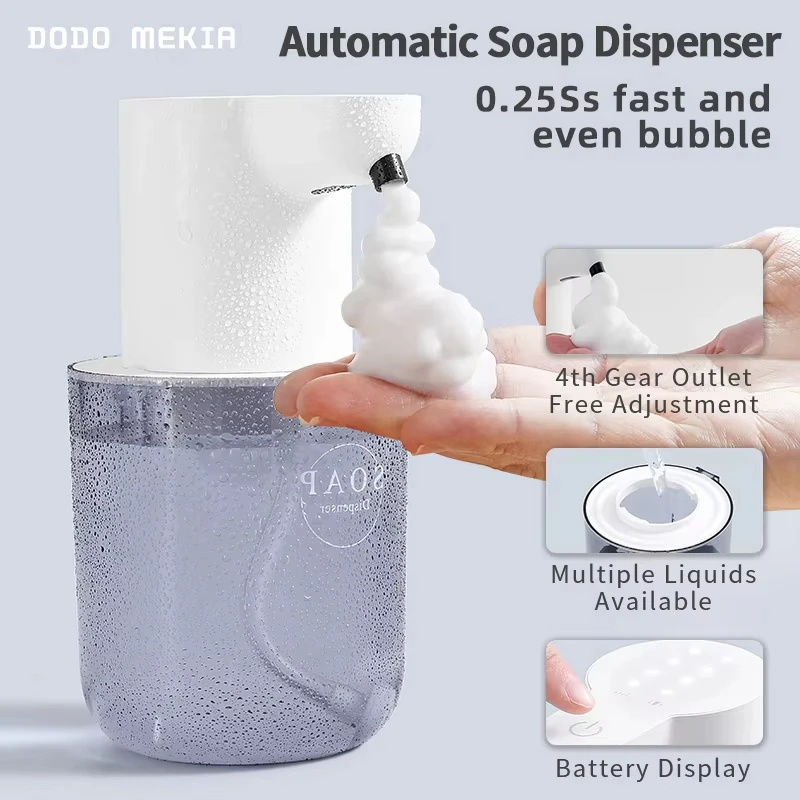 

400ml Automatic Soap Dispenser Wall Mounted Rechargeable Smart Foam Washing Hand Machine Portable Bathroom Induction Sensor