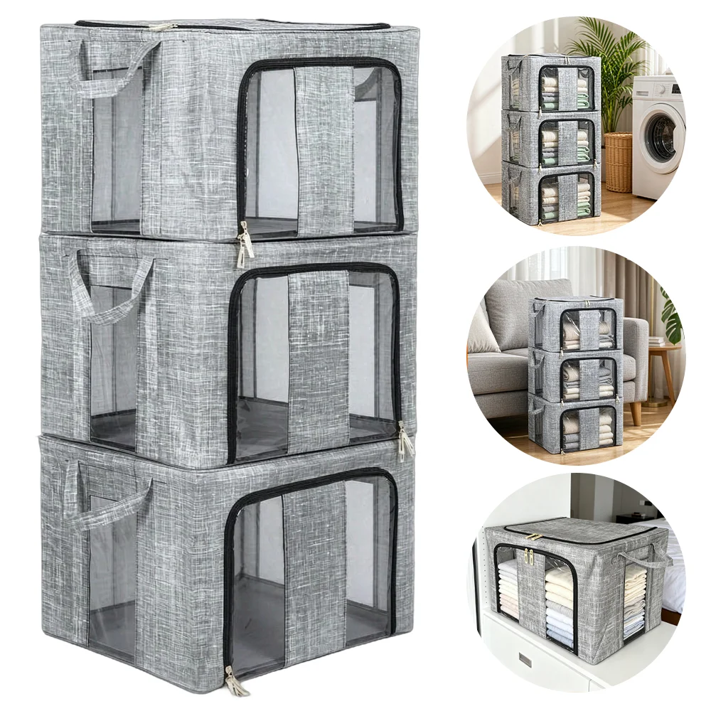 66L Foldable Clothes Storage Bag with Window