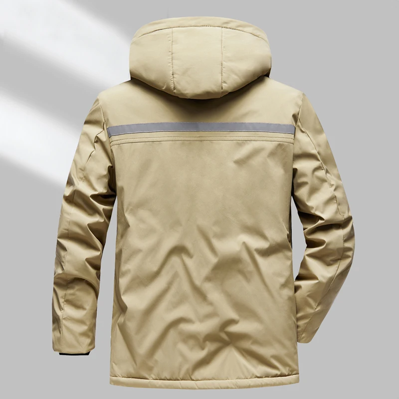 Herren gepolsterte Kleidung Herbst Winter neue wasserdichte wind dichte Outdoor-Abenteuer Kapuzen mantel Herren Thermo jacke mit mehreren Taschen