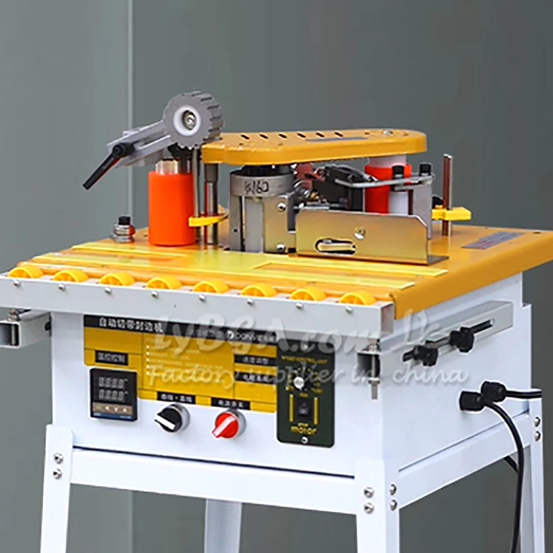 220V Edge Banding Machine LY-400 Width 6-60mm Customized with Wide Wheels and Glue Adjust for Straight and Curved Edges Banders