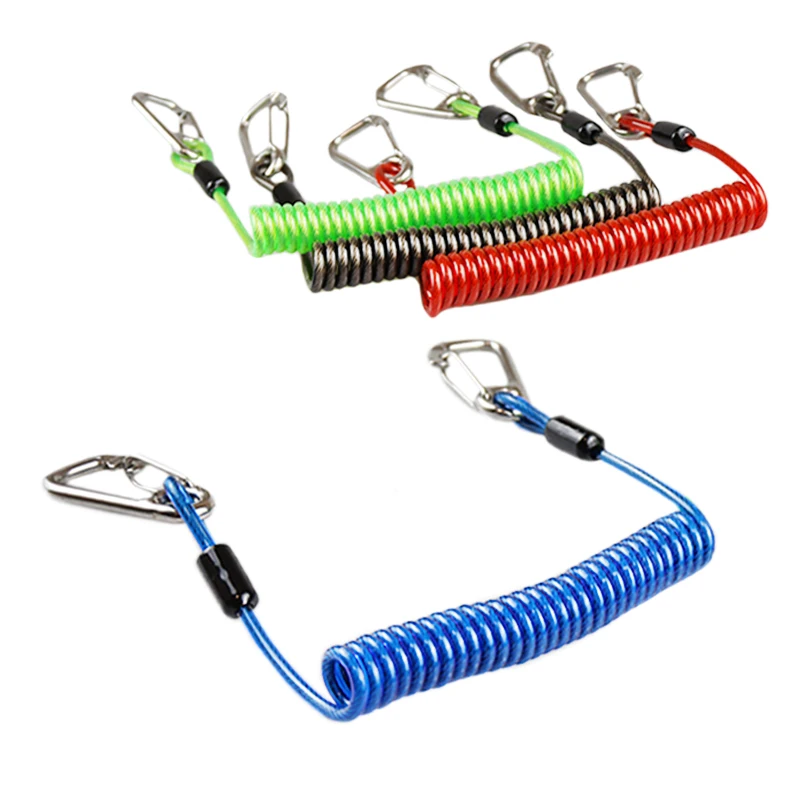 TSMCYD Scuba Diving lanyard 316 Anti-lost Spiral Spring Coil Lanyard Safety Emergency Tool with One Quick-release Buckle