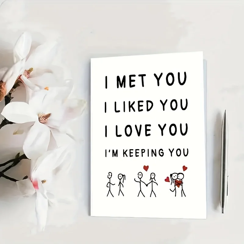 1 PC I Met You, I Like You, I Love You, I Am Keeping You Greeting Cards, Love Relationship Greeting Cards Gifts, First Together - view 6