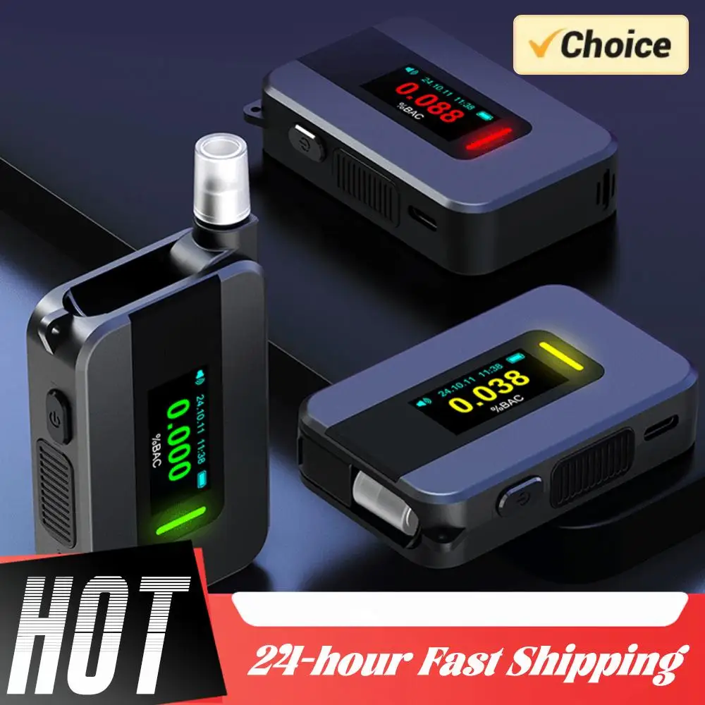 Electrochemical Alcohol Tester IPS Display Non-Contacting Electronic Breathalyzer Portable Alcohol Meter for Professional Use