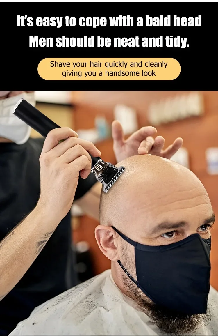 Elektrische Haarschneidemaschine Vintage T9 Clipper Haar wiederaufladbar Mann Rasierer Trimmer für Herren Friseur professioneller Haarschneider – Detail 8