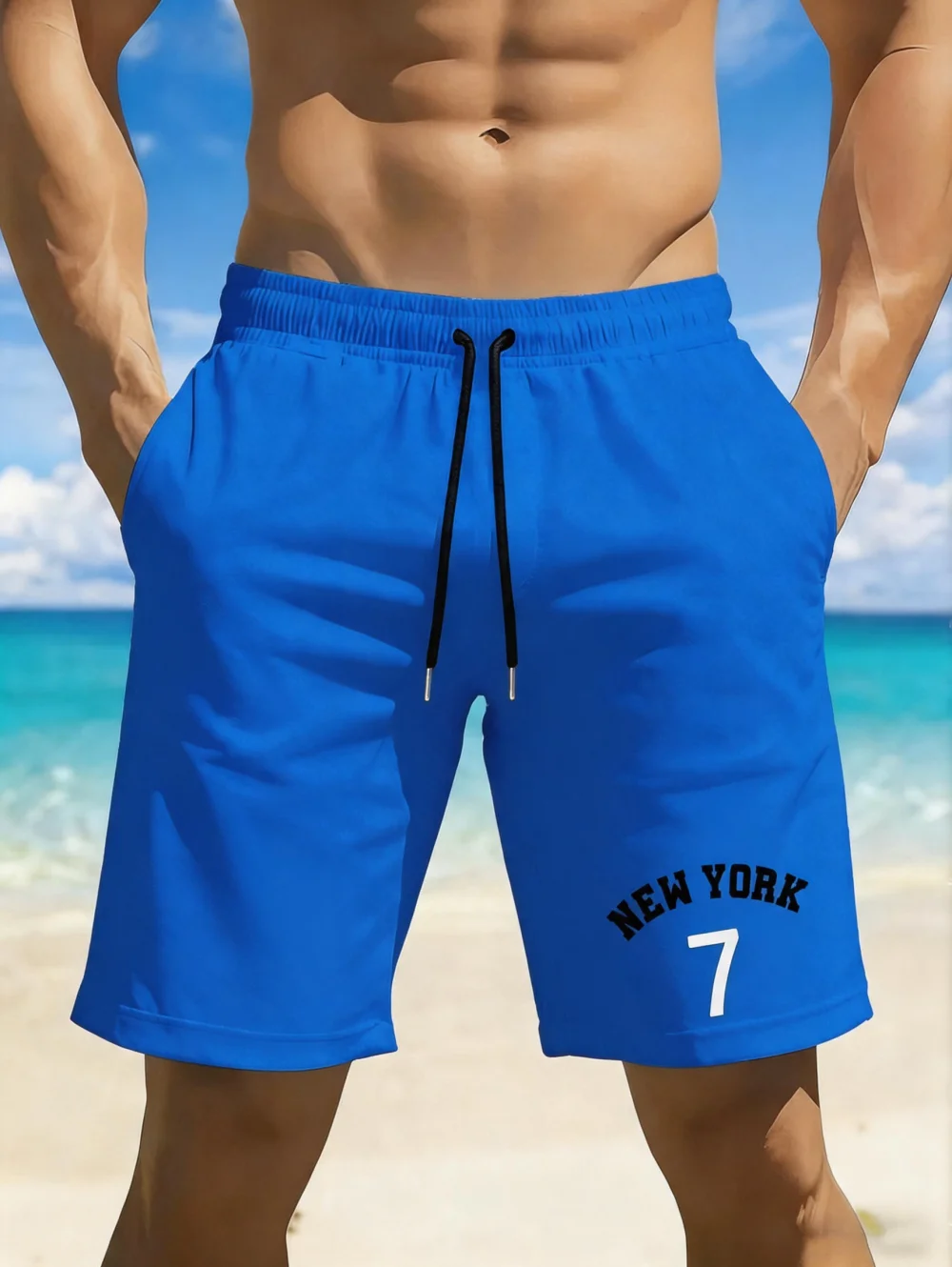 2026 Men's Trendy 3D Printed Shorts Simple Letters Short Pants Daily Wear Beach Swimming Oversize Quick-Dry Man Summer Clothing