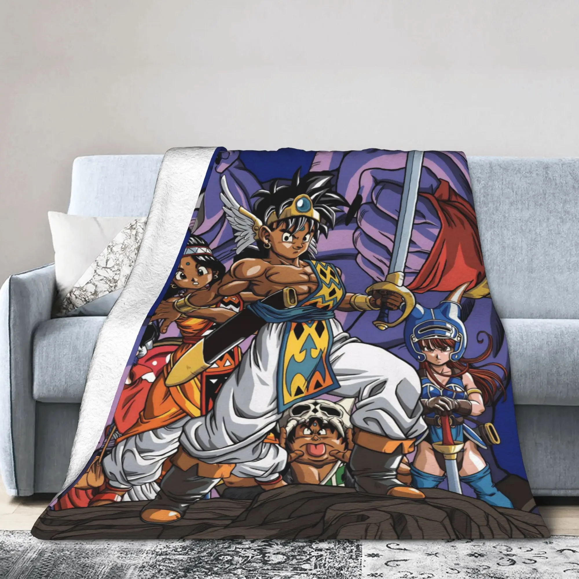 Dragons Quests Game Blanket Fleece Spring/Autumn Anlace Hero Erdrick Slime Thin Throw Blanket for Bedding Travel Bedding Throws