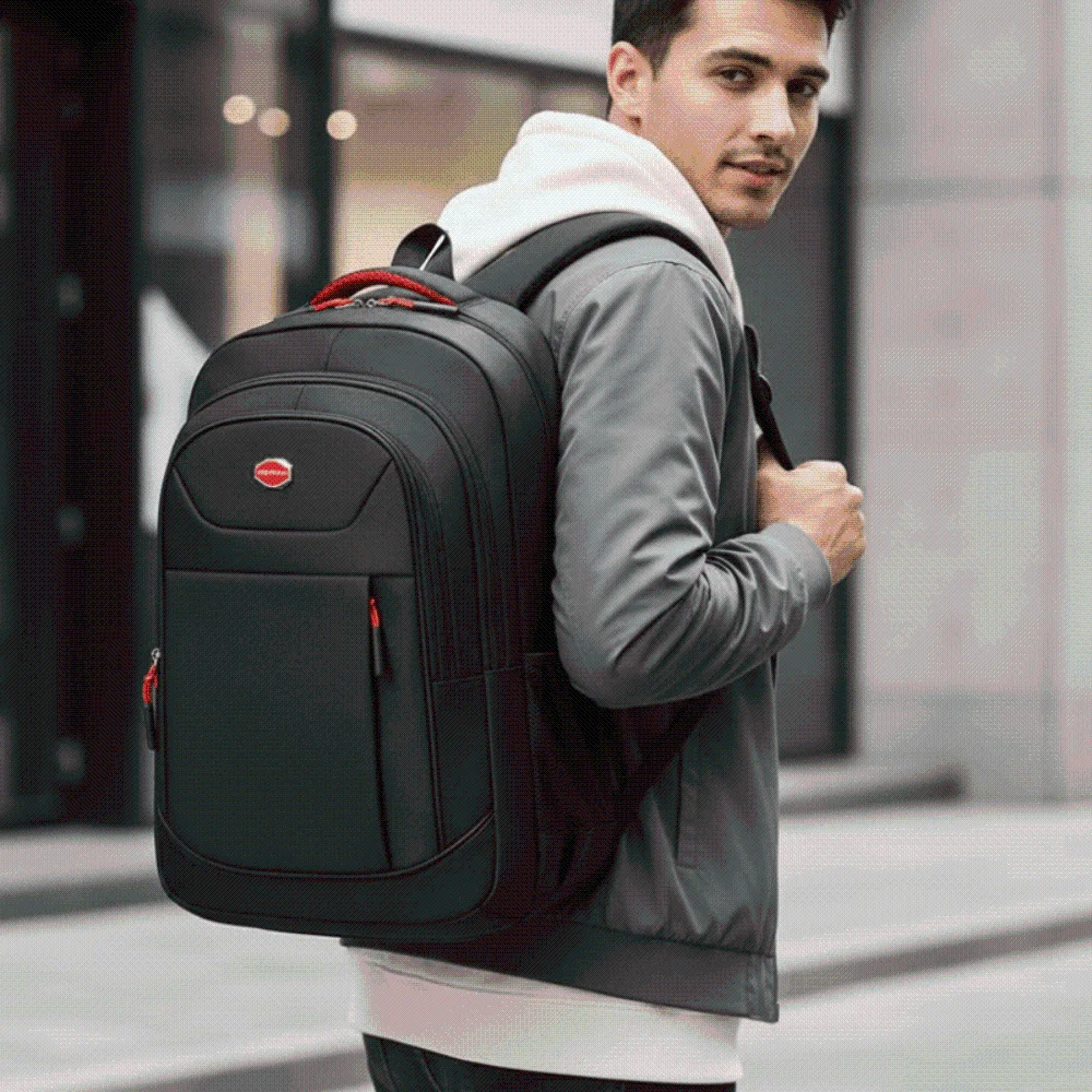Nylon Students Daypack Scratch Prevention Anti-splash Water Large Capacity School Bag Fixed Webbing Contrast Color
