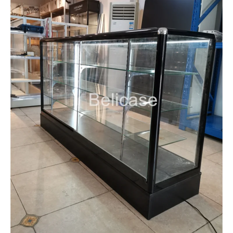 2025customized.High Quality 70 inch Shop Display Counter Smoke Shop Glass Display Showcase with Lock