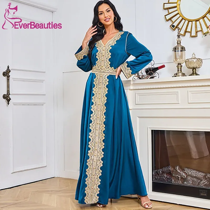 

Prom Dress for Women A Line Formal Party Dresses Full Cover Chiffon Appliques Long Sleeve Muslim Vestidos Para Eventos Especiale