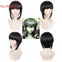 3588 Xi.Rocks Ghost In The Shell Kusanagi Motoko Cosplay Wigs 30cm/12inches Short Black Heat Resistant Synthetic Hair