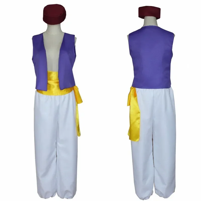 

Anime Ala ddin Costume Cosplay Adult Fancy Outfits Adam Prince Halloween Costumes for Men