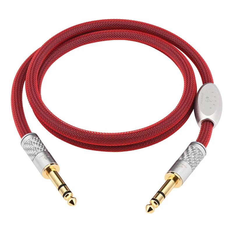 ATAUDIO HiFi 6.5 كابل الصوت مرحبا نهاية 6N الفضة النقية لخلاط الجيتار مكبر للصوت Aux كابل الغيتار 6.5 مللي متر TRS جاك بطاقة الصوت