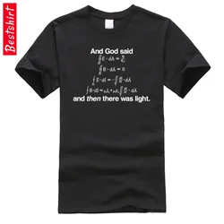 God Said Max Well Equations Math Science Discount T Shirts Fashion Young Custom Tops Tees Black Autumn Clothing Plus Size 3XL