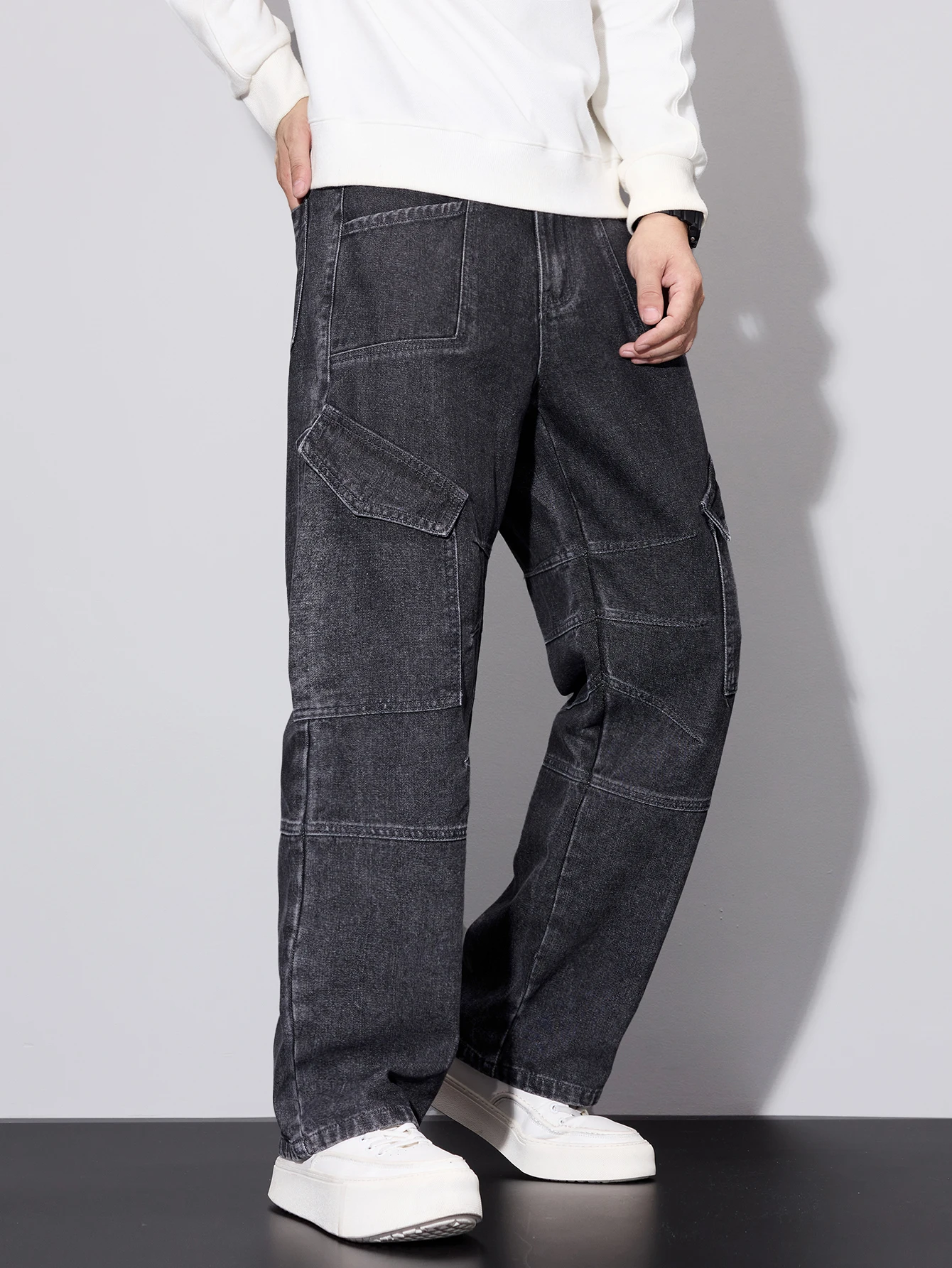 Calças Cargo Baggy Cinzas com - Men'S Fashion With Baggy Jeans avaliação e preço