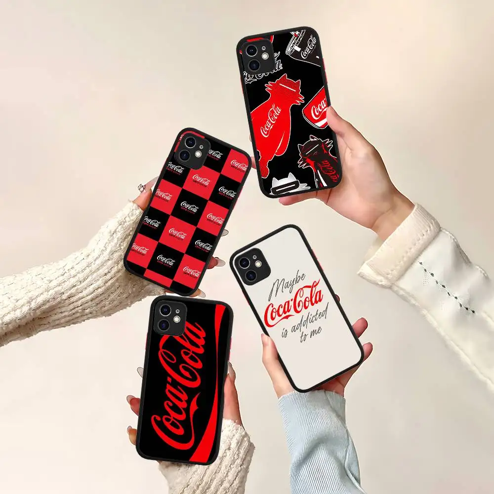 Funda Retro C-Coca C-cola para iPhone 13 12 X XS MAX Pro Max 16 15 11 14 Pro Max, Carcasa Mate Antigolpes