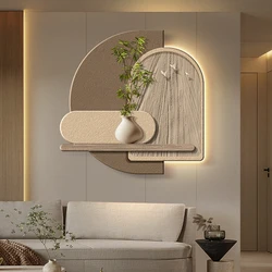 led light wabi-Sabi wind corridor hanging painting with light light porch decorative painting green plant advanced sense mural l