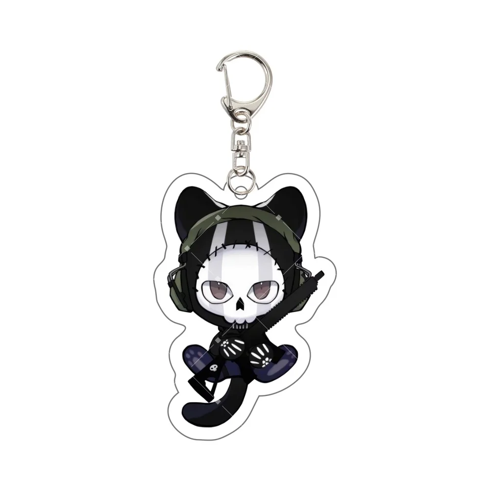 COD Anime Game Acrylic Keychain Ghost Soap König Cute Animal Cat Ear Chibi 5.5cm Keyring Bag Pendant Ita Bag Accessories Gift - view 5