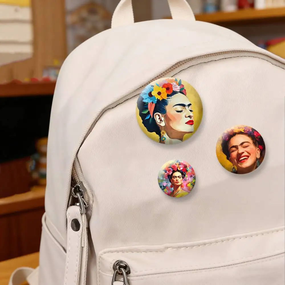 Artist iconic F-Frida K-Kahlo Button Pins Backpack Clothing Decor Brooch Badge Jewelry Gifts for Kids