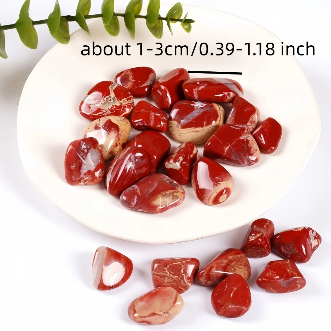 40g/120g/240g Natural Red Jasper Tumbled Stones Polished Healing Crystals Bulk for Reiki Meditation Home Decoration