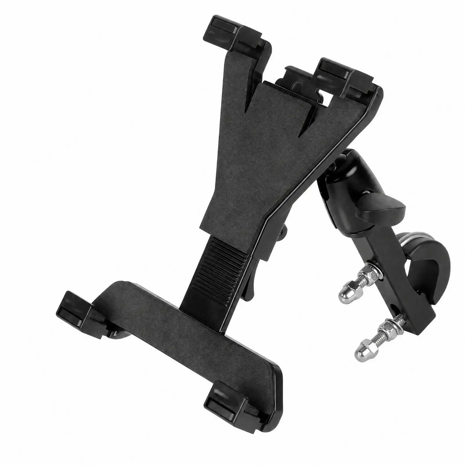 Tablet Mount for Bicycle Handlebar Phone Holder GPS Cradle Aluminum Alloy U Form Clamp Secure Installation 360 Rotation