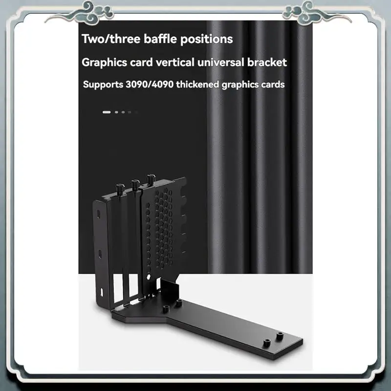 

Premium Industrial PCIE X16 Riser Cable Extension Graphics Card Holder PCIE4.0 Vertical Aluminum Alloy Video Card Bracket