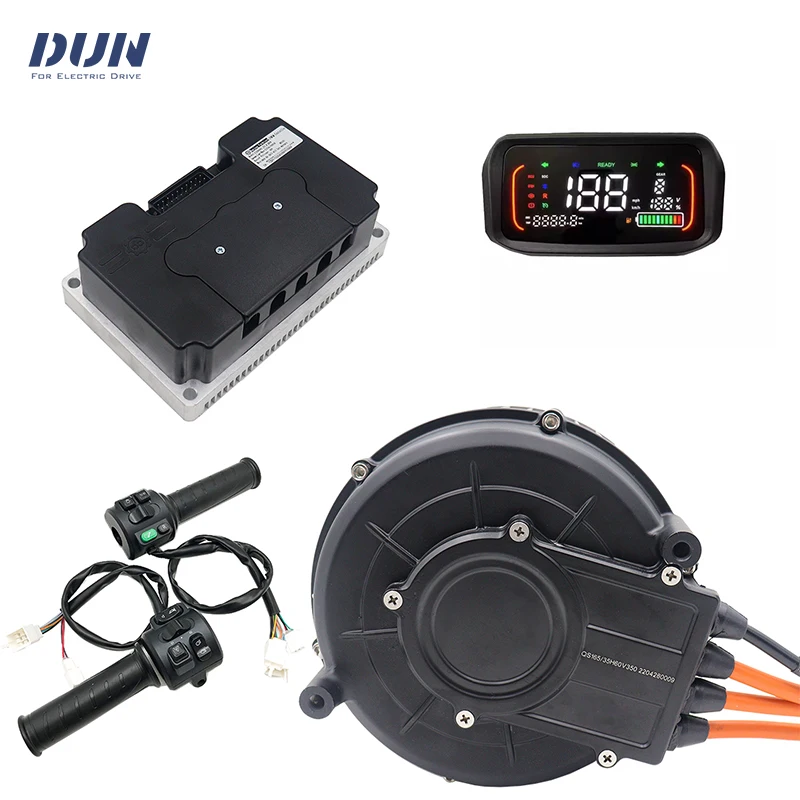 

QS165 V2 35H 5KW Пик 10KW 6500RPM Двигатель Холла среднего привода с контроллером ND72450 DC 200A фазой 450A и дисплеем N7 Дроссельная заслонка T08