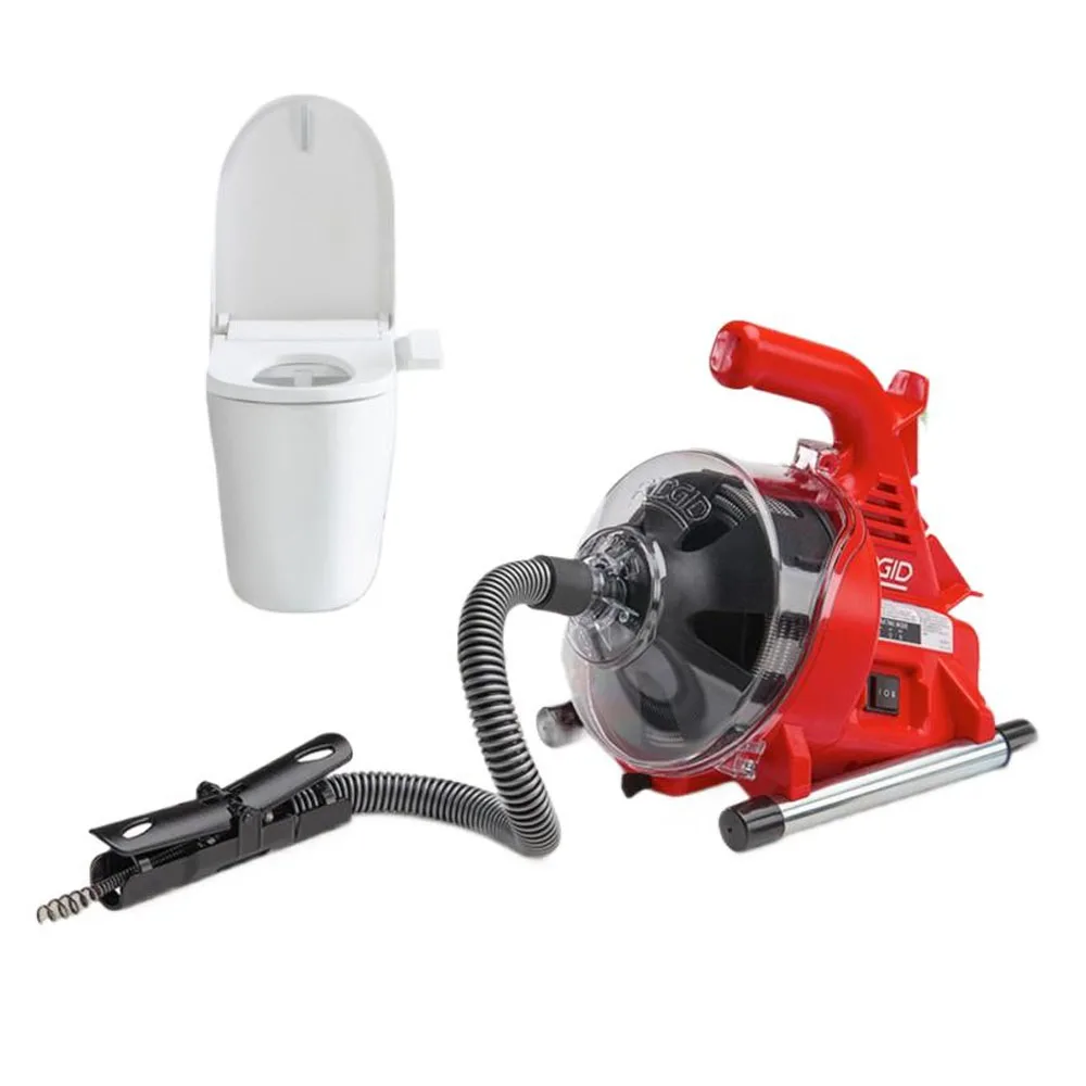 

220V Electric Sewer Pipe Dredging Machine Toilet Kitchen 19-28MM Pipe Cleaning Machine Pipe Dredger Drain Cleaner 120W NEW