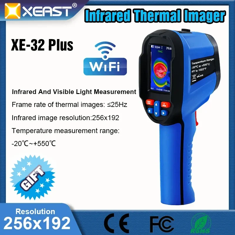 

Уникальная портативная тепловизионная камера XEAST с новым выпуском, 256x192 пикселей, анализ видео ПК, WIFI, инфракрасный тепловизор -20 ~ 550C XE-32