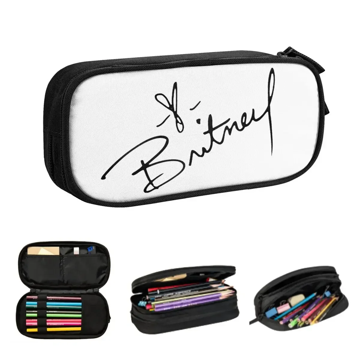 

Britney Spears SIGNATURE Pencil Cases Large Capacity Pen Bags Pen Box Pencil Pouch For Boys Girls Stationery School Office