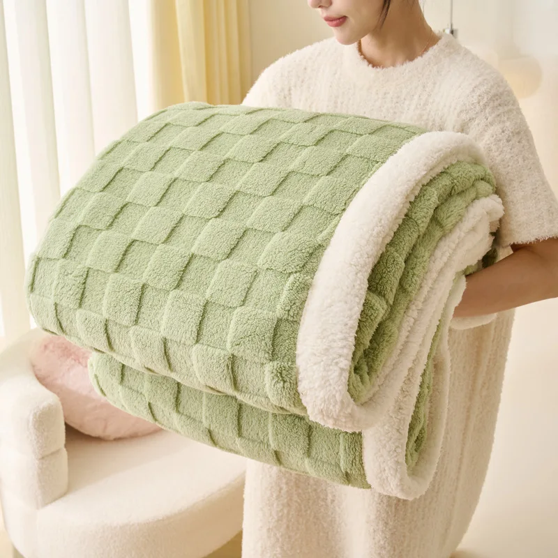 

Taffeta Velvet Autumn Winter Warm Blanket for Single Bed Soft Nap Flannel Throws Blankets for Sofa Office Nap Plush Bedspreads