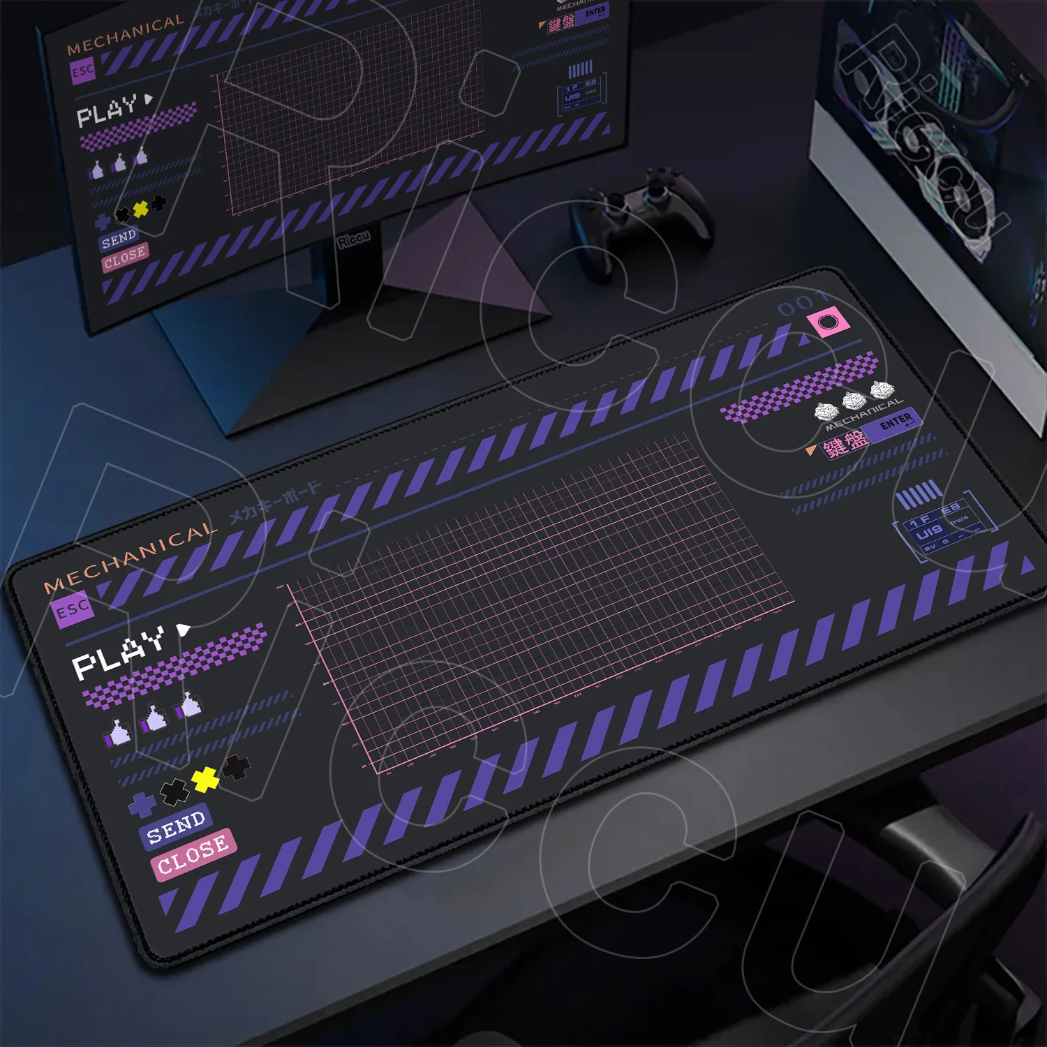 

PC Large Mousepad Mechanical Keyboard Gamer Table Pad With Stitched Edges And Non-Slip Rubber Base Mouse Mats Gaming Accessories