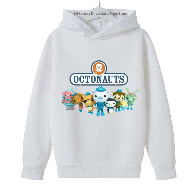 Octonauts Kids Cute Spring Autumn Long Sleeve Hooded Sweatshirts 2-13Years Boys Girls Cartoon Print Casual Outfits Children Tops