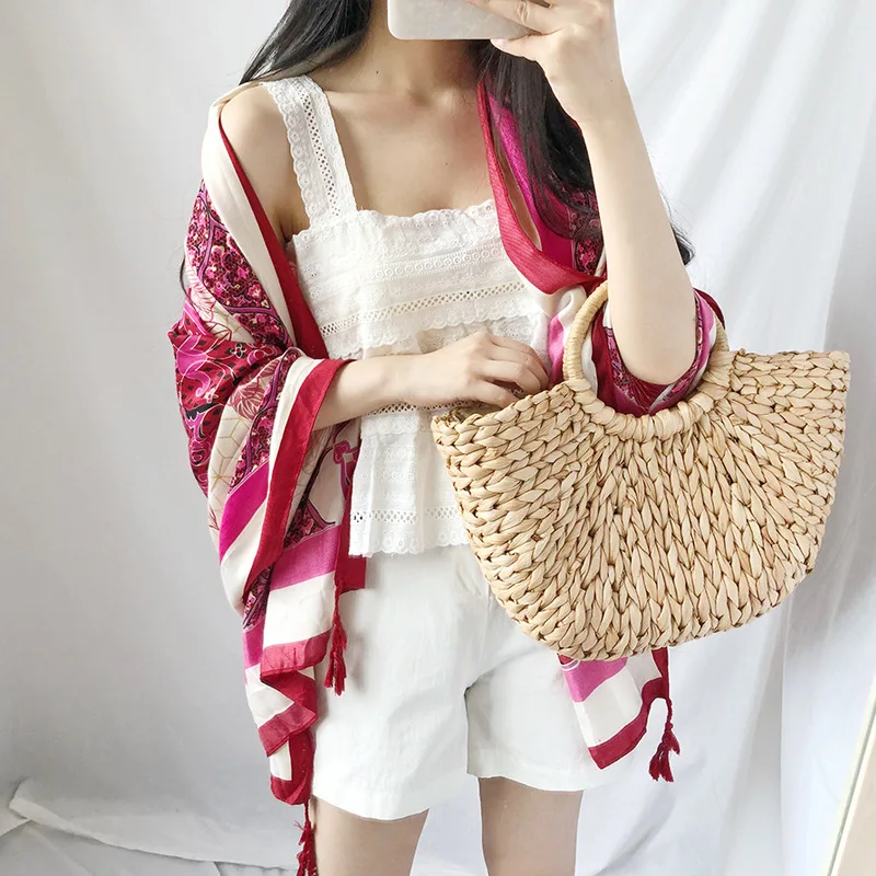 Multi-styles Straw Bags Handmade Summer Woven Beach Ladies Shoulder Bag Bohemia Bali Travel Female Holiday Handbags