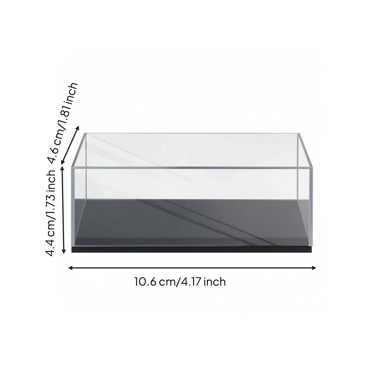 5x1:64 Scale Model Car Display Case | No-Assembly, Model Car Case with ebony base, for Shelf 106 X 46 X 46 MM