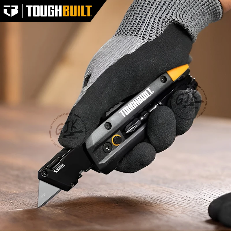 TOUGHBUILT TB-H4-12-IM Electrician's Folding Utility Knife With Bit Driver Pry Bar Hand Tools