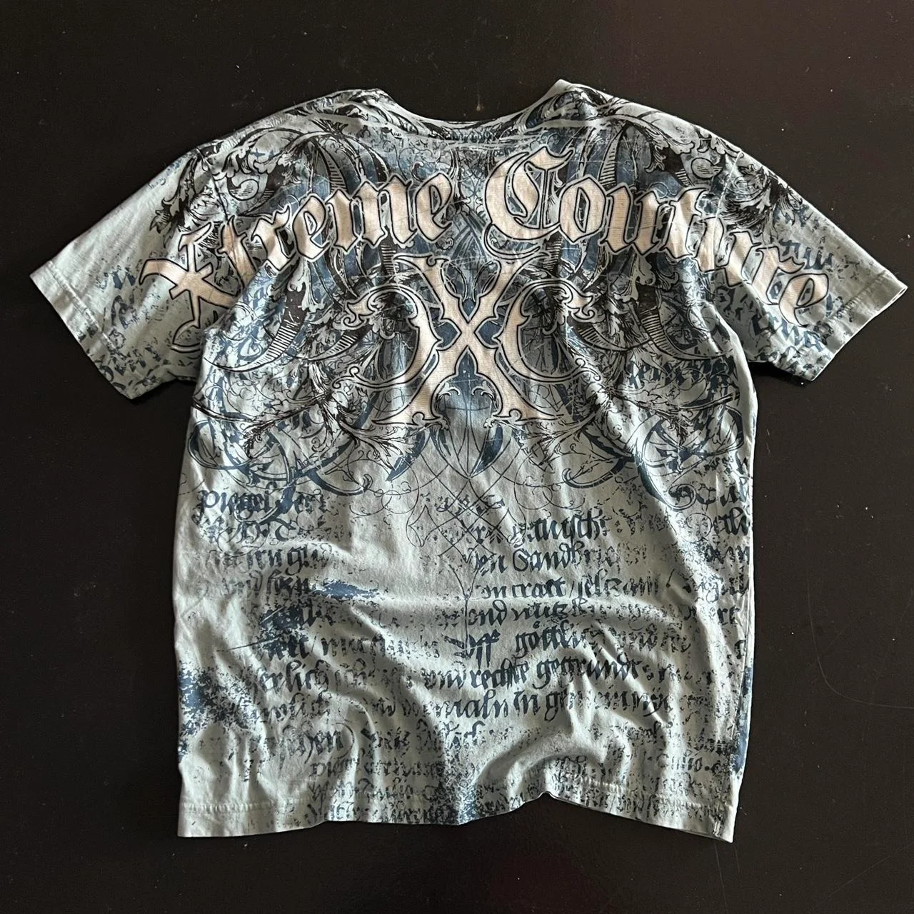 Xtreme Couture MMA Y2K في جميع أنحاء طباعة قمصان قصيرة الأكمام تي شيرت أسود/أبيض الشارع الشهير خمر الهيب هوب اللياقة البدنية الصالة الرياضية #4