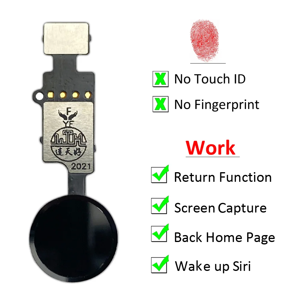 Home Button Flex Cable Return Function Work No Touch ID Fingerprint For IPhone 7 8 Plus With LCD Waterproof Adhesive And Tools